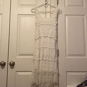 Boho knit white dress